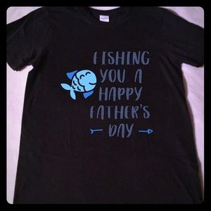 Handcrafted vinyl print Father’s Day fishing
